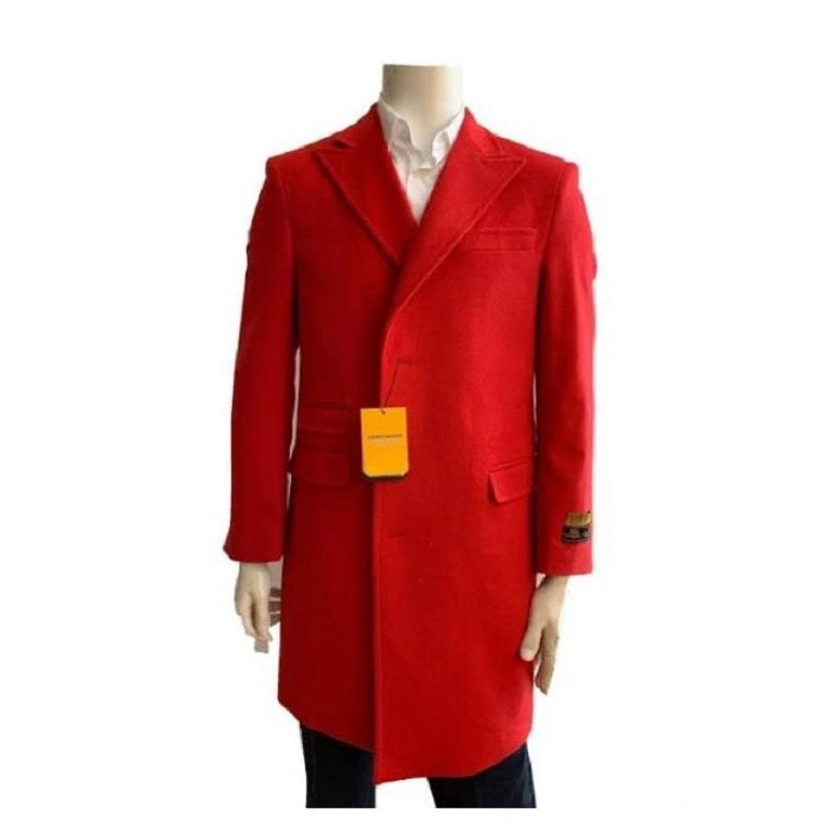 Punainen Matto Mäntyshortsu – Laadukas Villa-Takki Miehenille (Red Wool Overcoat – Quality Trench Coat For Men)